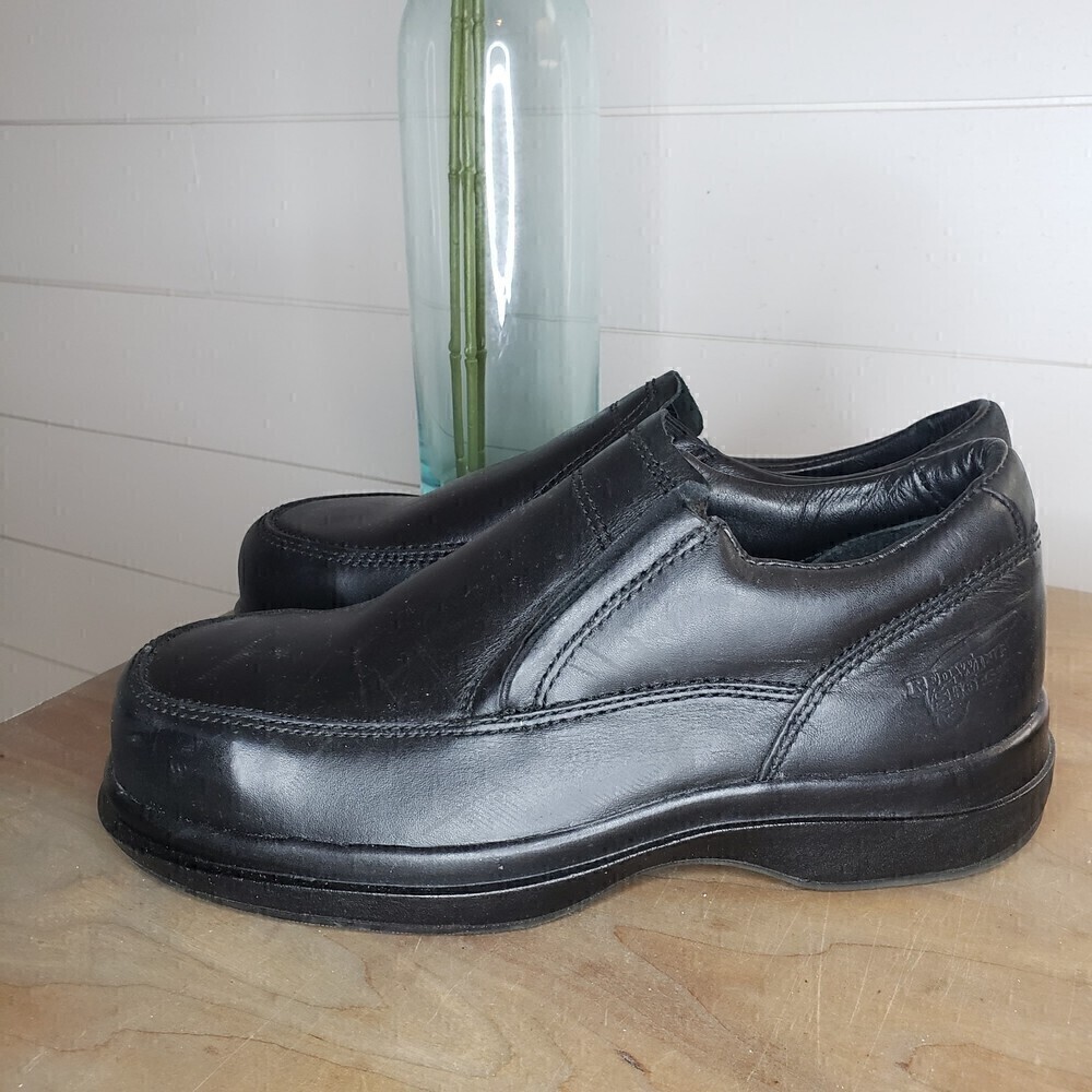 Red Wing Shoes Men's Black Safety Steel Toe Slip Resistant Leather Shoes Size 7